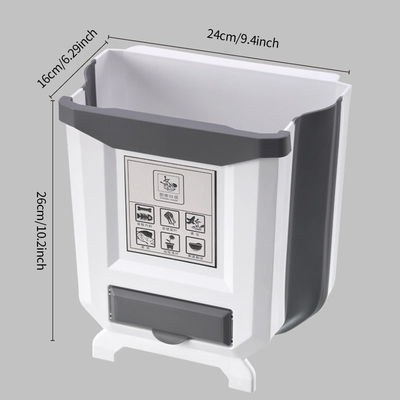 Mountable-Foldable Kitchen Trash Bin