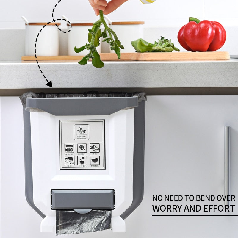 Mountable-Foldable Kitchen Trash Bin