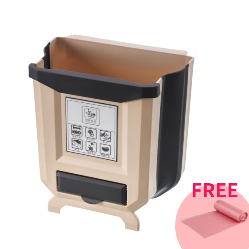 Mountable-Foldable Kitchen Trash Bin